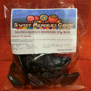 SALTED LIQUORICE DIAMONDS 125g