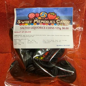 SALTED LIQUORICE COINS 125g